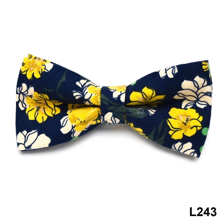 Men's Printed Tie And Bowtie Set Elegant Brushed Cotton Classic Patterns
